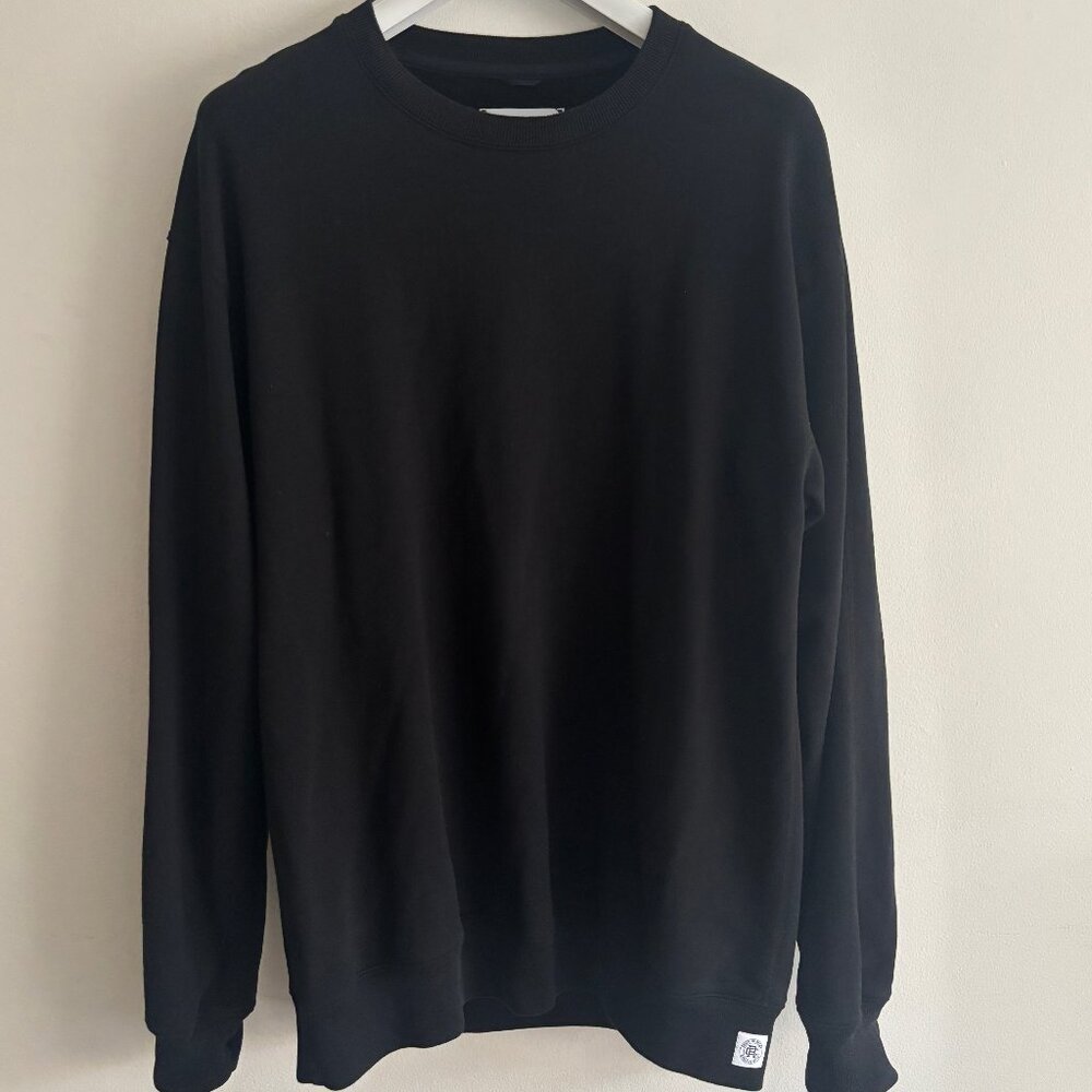 Reigning Champ Lightweight Terry Crewneck Sweatshirt Black - Large